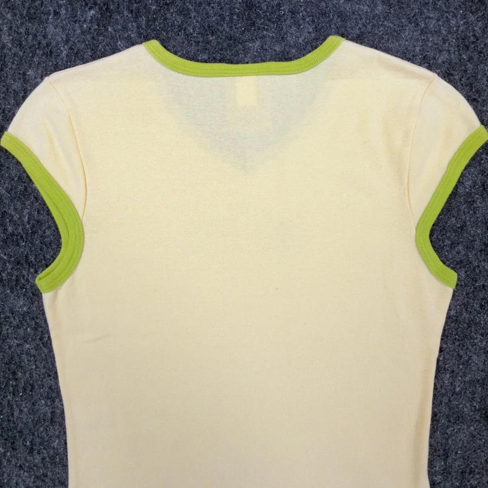 Nike Y2K V-Neck Baby Tee Girls XL Yellow Lime Green NWT Modern 690984-708